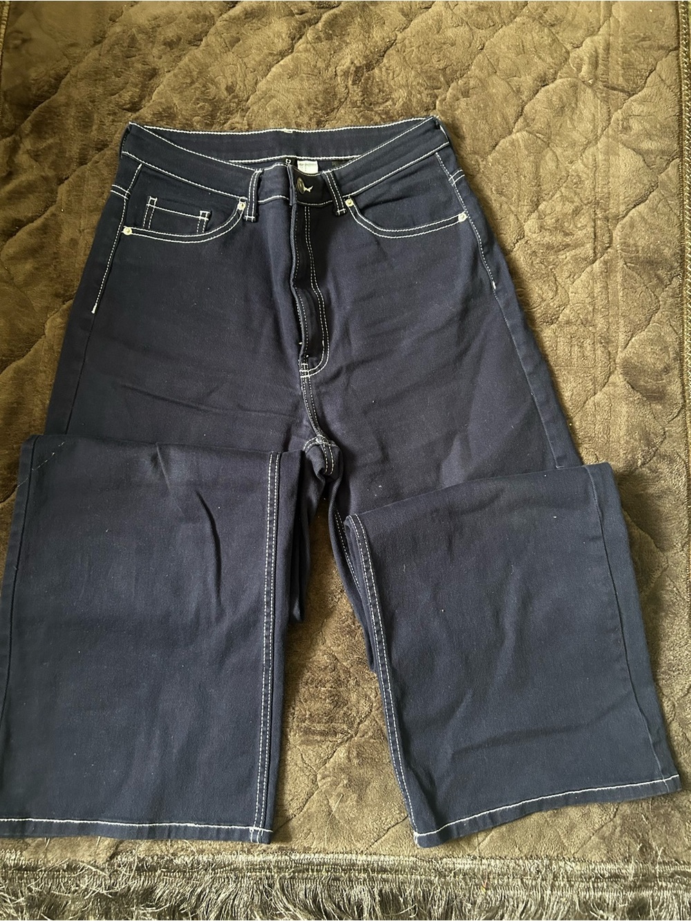 Women’s  Dark Navy Jeans with Contrast Stitching
